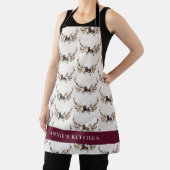 Marineblauw bogundy florale elegant elegant schort (Insitu)