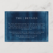 Marineblauw Border Elegante bruiloft Details Informatiekaartje (Voorkant)