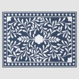 Marineblauw Bot Inleg Decoupage Papier