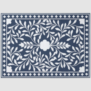 Marineblauw Bot Inleg Decoupage Papier