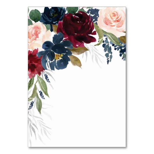 Marineblauw Bourgondië Blush Bruiloft Behuizing Ka Kaart (Achterkant)