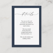 Marineblauw Bourgondië Floral Waterverf Details Informatiekaartje (Voorkant)