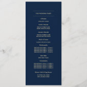 Marineblauw Bourgondië Floral Wedding Flat Program Programmakaart (Achterkant)