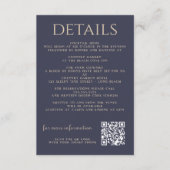 Marineblauw & Bourgondië Moody Floral Informatiekaartje (Voorkant)