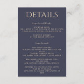 Marineblauw & Bourgondië Moody Floral Informatiekaartje (Voorkant)