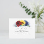 Marineblauw Bourgondië Zonnebloem Geel Save the Da Briefkaart (Staand voorkant)