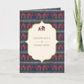 Marineblauw Bourgondiërood Gouden Olifant Indiase (Voorkant)