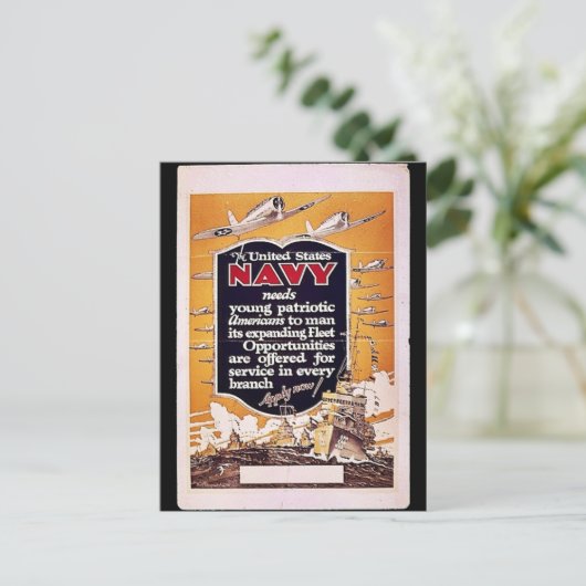 Marineblauw Briefkaart (Staand voorkant)