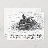 Marineblauw Briefkaart (Voorkant / Achterkant)