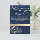 Marineblauw Bruiloft Details Website Behuizing Kaa Informatiekaartje (Staand voorkant)