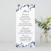 marineblauw Bruiloft menu (Staand voorkant)