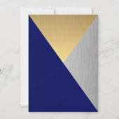 Marineblauw Bruiloft Moderne Gemengde Metalen Geom Kaart (Achterkant)