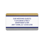 Marineblauw Bruiloft Moderne Stijlvolle Print Uw E Etiket (Voorkant)