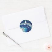 Marineblauw Bruiloft Monogram Datum | Agaat Ronde Sticker (Envelop)