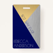 Marineblauw Bruiloft VIP Creatieve Escort Place Ca Badge (Voorkant)