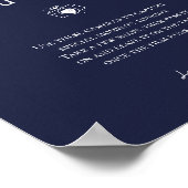 Marineblauw Bruiloft Wegwerp Camera Teken Poster (Hoek)