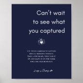 Marineblauw Bruiloft Wegwerp Camera Teken Poster (Voorkant)