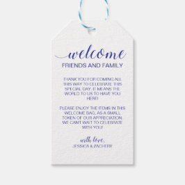 Marineblauw Bruiloft Welkom Gift Basket Bag Cadeaulabel