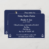 marineblauw-bruinbruidstempels en -richting kaart (Voorkant / Achterkant)