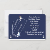 marineblauw-bruinbruidstempels en -richting kaart (Achterkant)