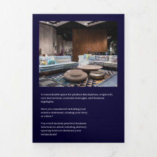 Marineblauw Business Gevouwen Brochureontwerp Drieluik Kaart