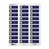 Marineblauw business logo retouradres etiket (Full Sheet)