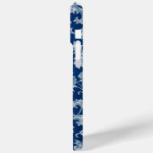 Marineblauw  Chinees bloempatroon met naam Case-Mate iPhone Case (Achterkant / Links)