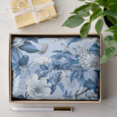  marineblauw Chinoiserie bloementjespapier Tissuepapier (Geschenk)
