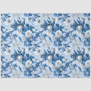  marineblauw Chinoiserie bloementjespapier Tissuepapier
