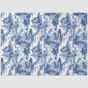  marineblauw Chinoiserie china gebouwen Tissuepapier