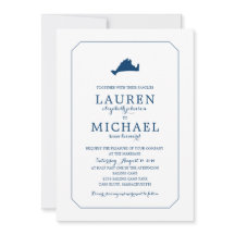 Marineblauw Classic Marthas Vineyard Kaart Bruilof