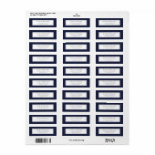 Marineblauw Classic Modern Retouradres Etiket (Full Sheet)