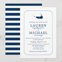 Marineblauw Classic Nantucket Island Kaart Bruilof