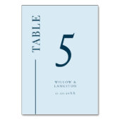 Marineblauw Clean Line Trouwtafel Nummer Kaart (Voorkant)