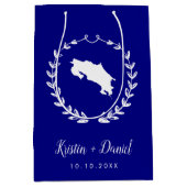 Marineblauw Costa Rica Kaart Bruiloft Welkom Swag Medium Cadeauzakje (Voorkant)