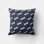 Marineblauw | Cute Dog Bone Pattern Holiday Kussen (Achterkant)