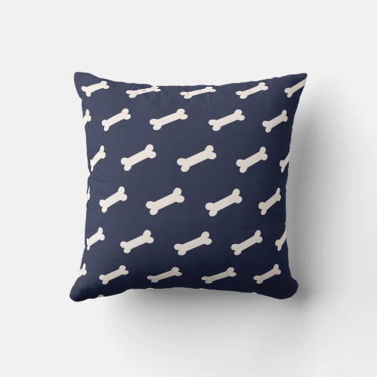 Marineblauw | Cute Dog Bone Pattern Holiday Kussen (Achterkant)