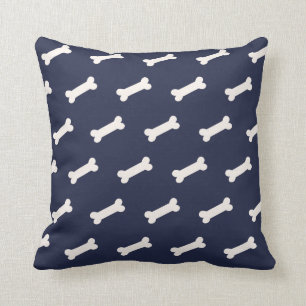 Marineblauw   Cute Dog Bone Pattern Holiday Kussen