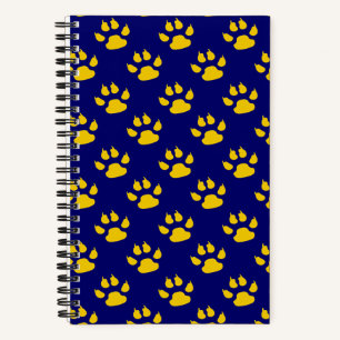 Marineblauw Cute Paw Patroonprint Notitieboek