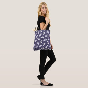 Marineblauw cute sneeuw ijsbeer patroon tote bag