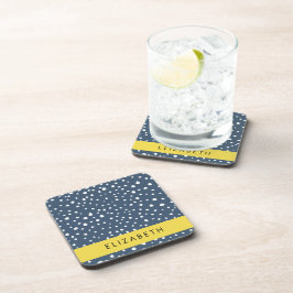 Marineblauw Dalmatische Stippen, Vlekken, Gevlekt, Bier Onderzetter