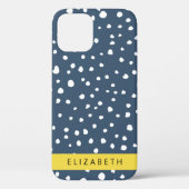 Marineblauw Dalmatische Stippen, Vlekken, Gevlekt, Case-Mate iPhone Case (Achterkant)