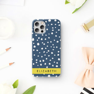Marineblauw Dalmatische Stippen, Vlekken, Gevlekt, Case-Mate iPhone Case