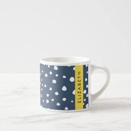 Marineblauw Dalmatische Stippen, Vlekken, Gevlekt, Espresso Kop