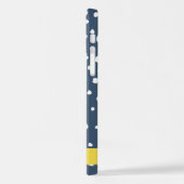 Marineblauw Dalmatische Stippen, Vlekken, Gevlekt, iPhone Hoesje (Linkerkant)