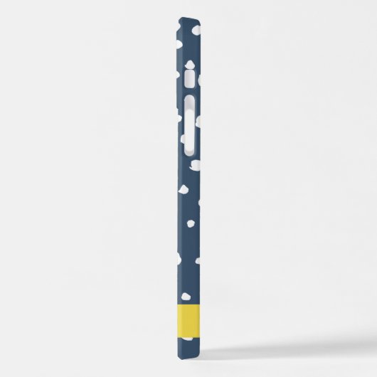 Marineblauw Dalmatische Stippen, Vlekken, Gevlekt, iPhone Hoesje (Linkerkant)