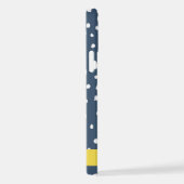 Marineblauw Dalmatische Stippen, Vlekken, Gevlekt, iPhone Hoesje (Rechterkant)