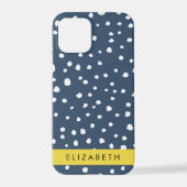 Marineblauw Dalmatische Stippen, Vlekken, Gevlekt, iPhone Hoesje (Achterkant)