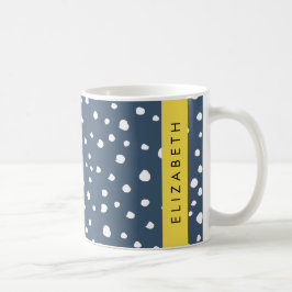 Marineblauw Dalmatische Stippen, Vlekken, Gevlekt, Koffiemok