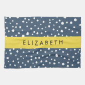 Marineblauw Dalmatische Stippen, Vlekken, Gevlekt, Theedoek (Horizontaal)